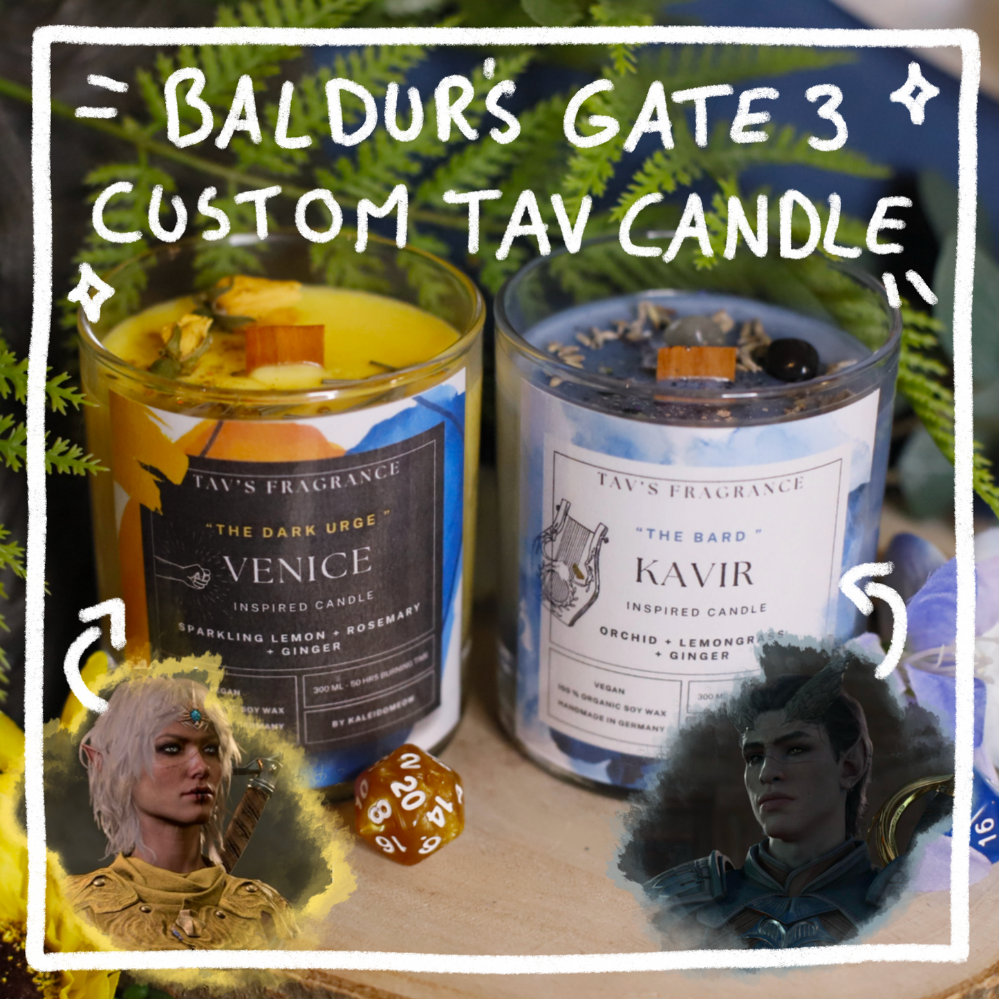 Custom TAV / Dark Urge TAV inspired soy candle l Baldur's Gate 3 inspired scented soy candle 300 ML