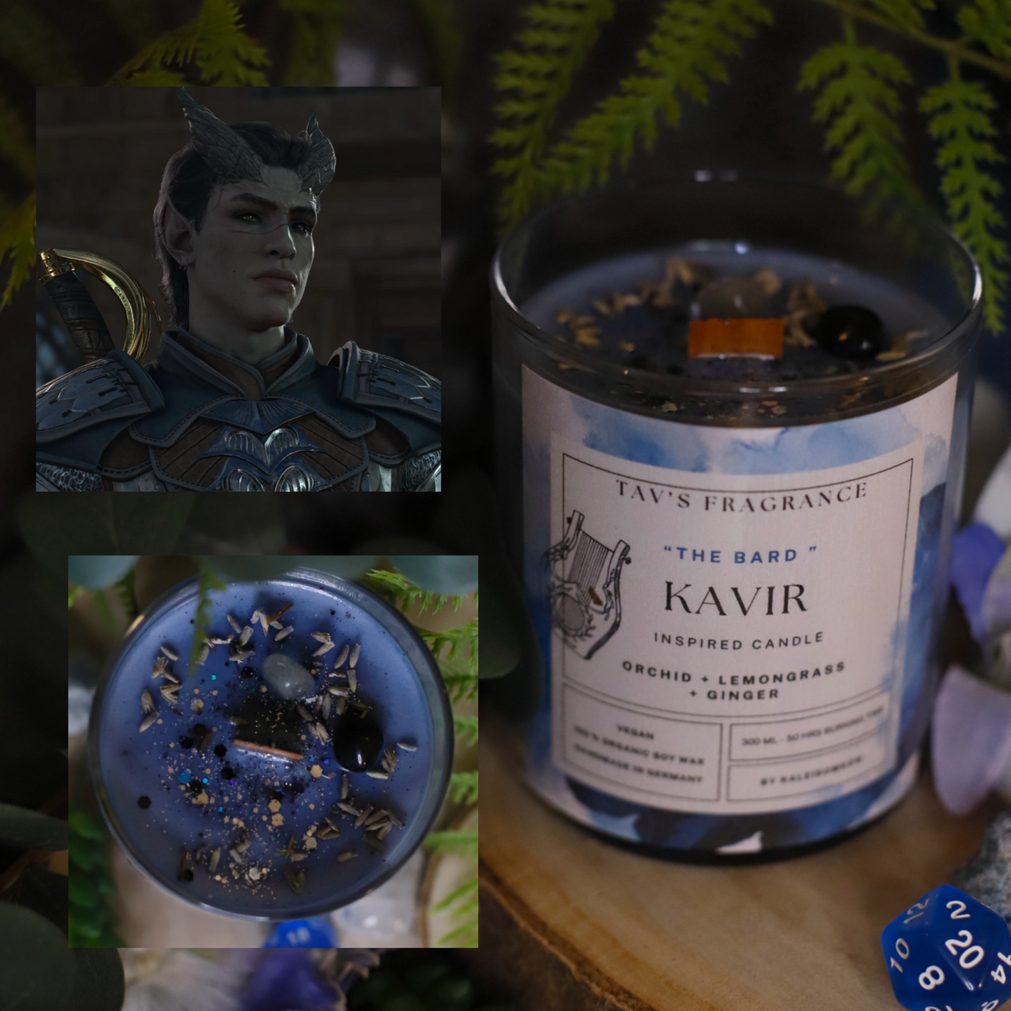 Custom TAV / Dark Urge TAV inspired soy candle l Baldur's Gate 3 inspired scented soy candle 300 ML