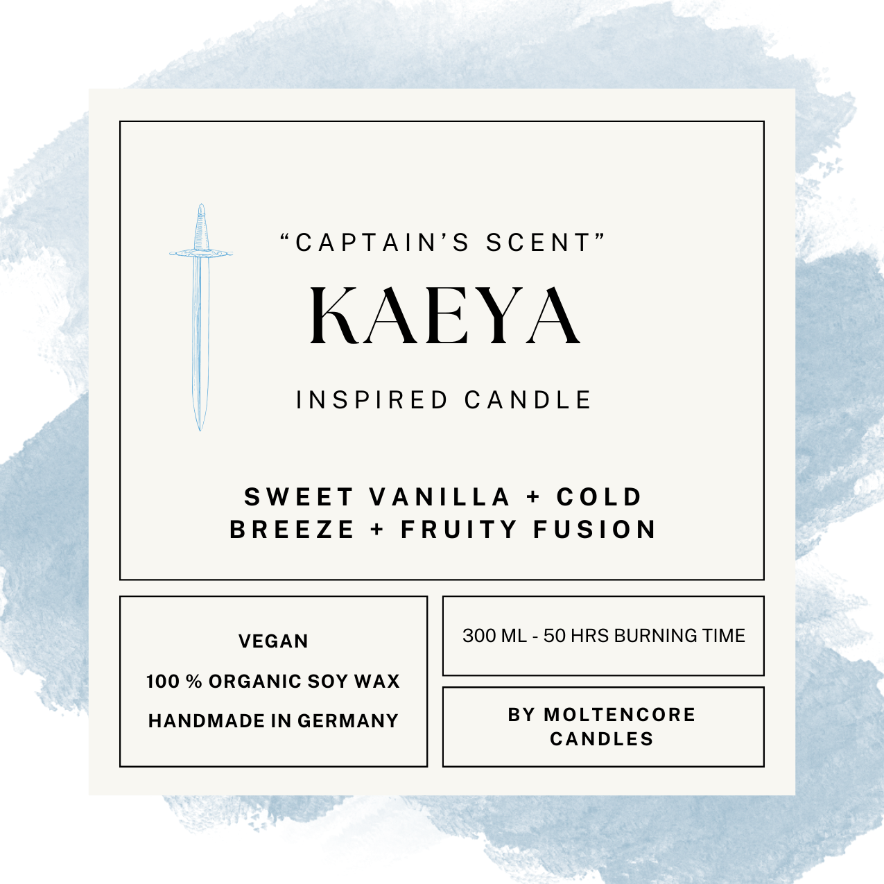 Kaeya inspired candle - 'Captain's Scent' Genshin Impact inspired Candle 300 ML