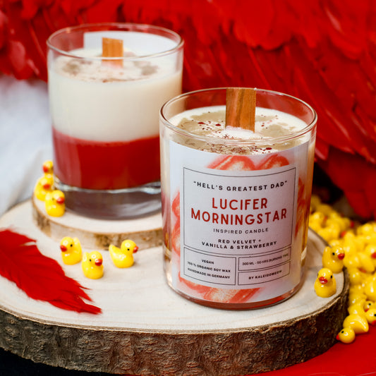 LUCIFER MORNINGSTAR inspired candle - 'Hell's Greatest Dad' Hazbin Hotel inspired soy candle 300 ML