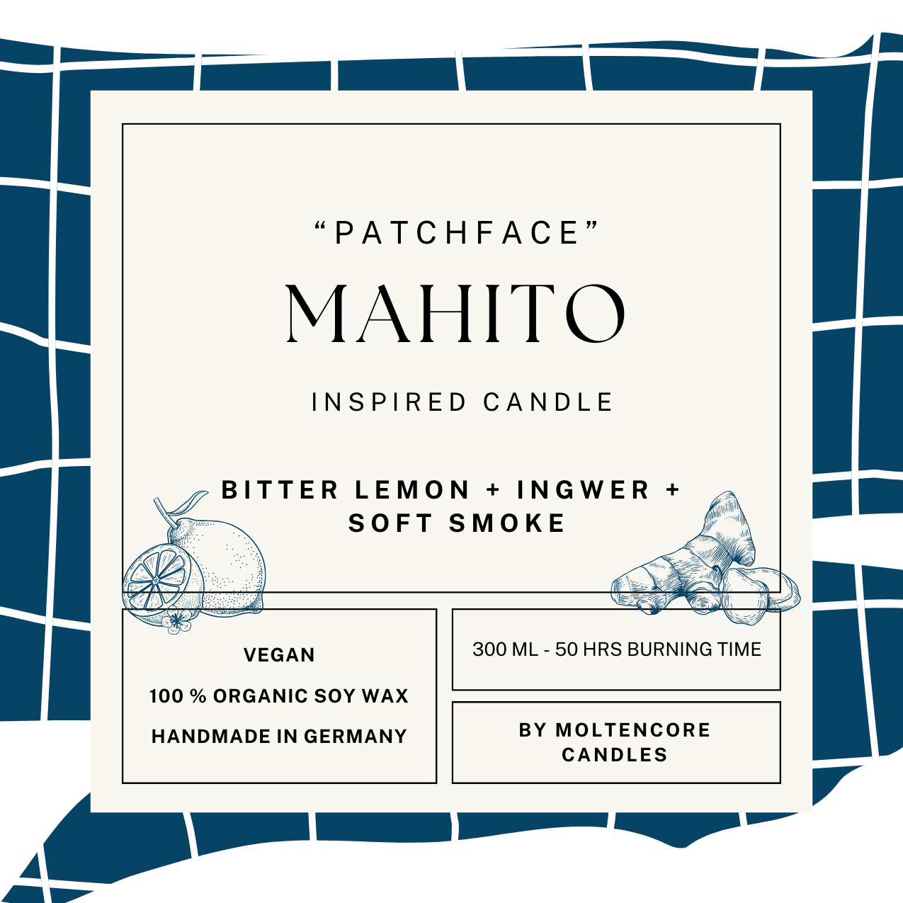 MAHITO inspired candle - 'Patchface' Jujutsu kaisen inspired soy Candle 300 ML