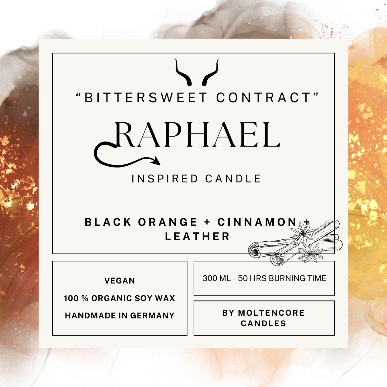 RAPHAEL inspired candle - 'Bittersweet Contract' Baldur's Gate 3 inspired soy candle 300 ML