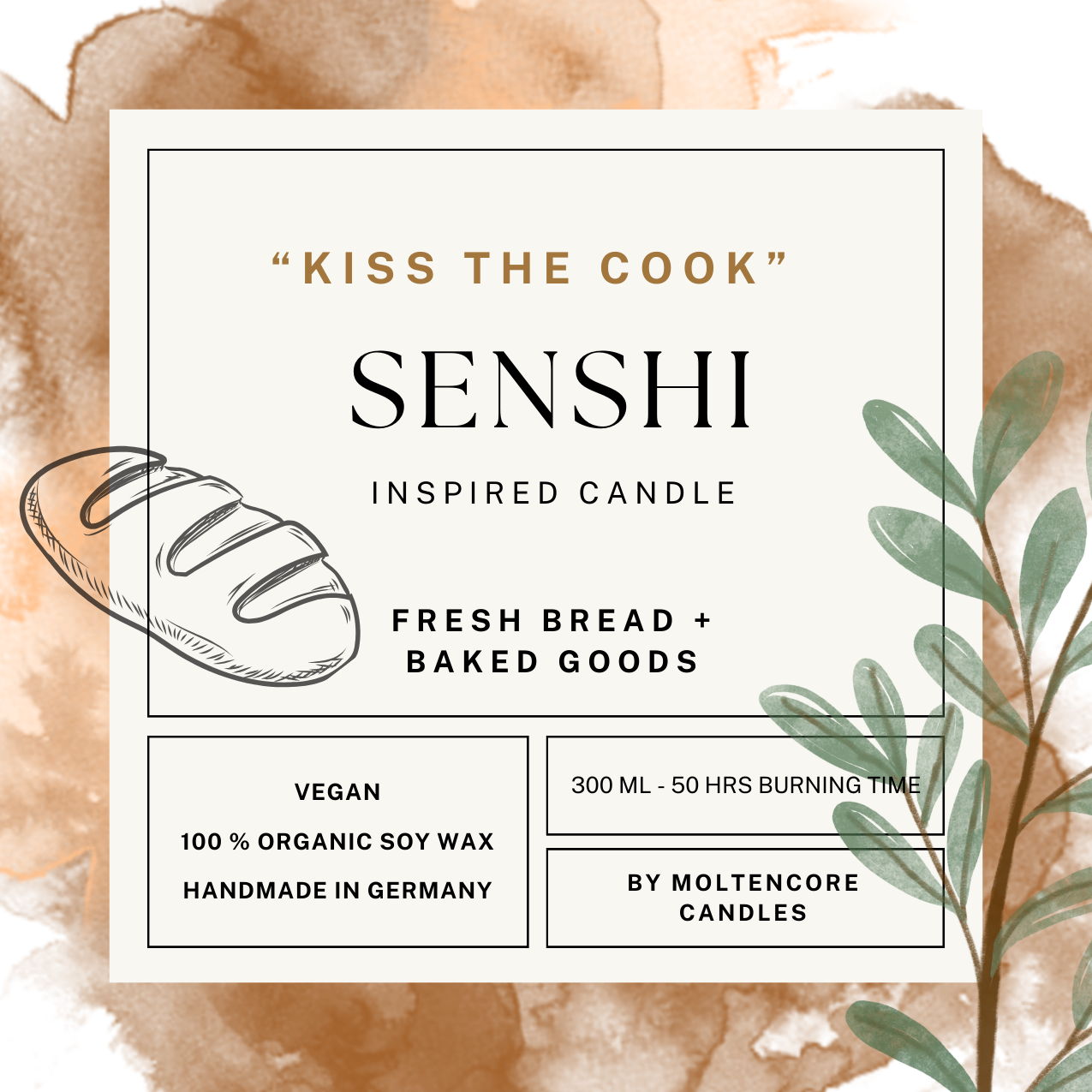 SENSHI inspired soy candle "Kiss the Cook" - Dungeon Meshi Delicious Dungeon inspired scented candle 300 ML