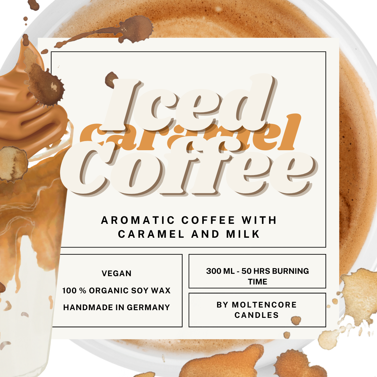 Iced Caramel Coffee - Delicious Drinks inspired soy candle 300 ML