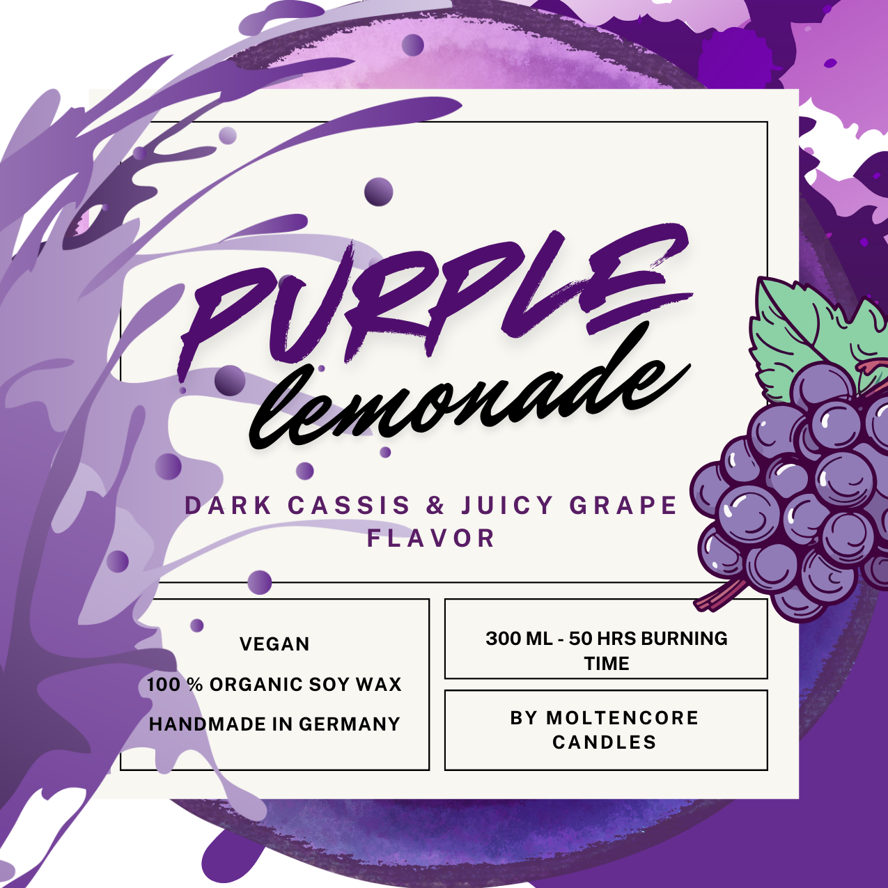 Purple Lemonade - Delicious Drinks inspired soy candle 300 ML