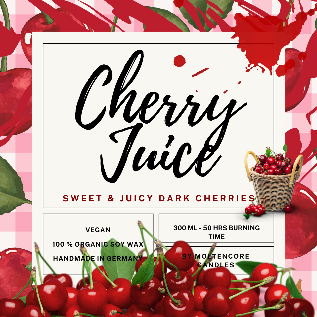 Cherry Juice - Delicious Drinks inspired soy candle 300 ML