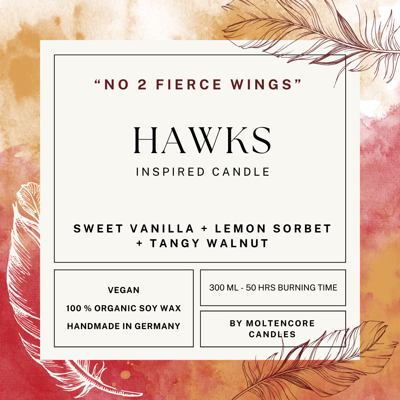 HAWKS inspired candle - 'No 2 Fierce Wings' My Hero Academia inspired soy candle 300 ML