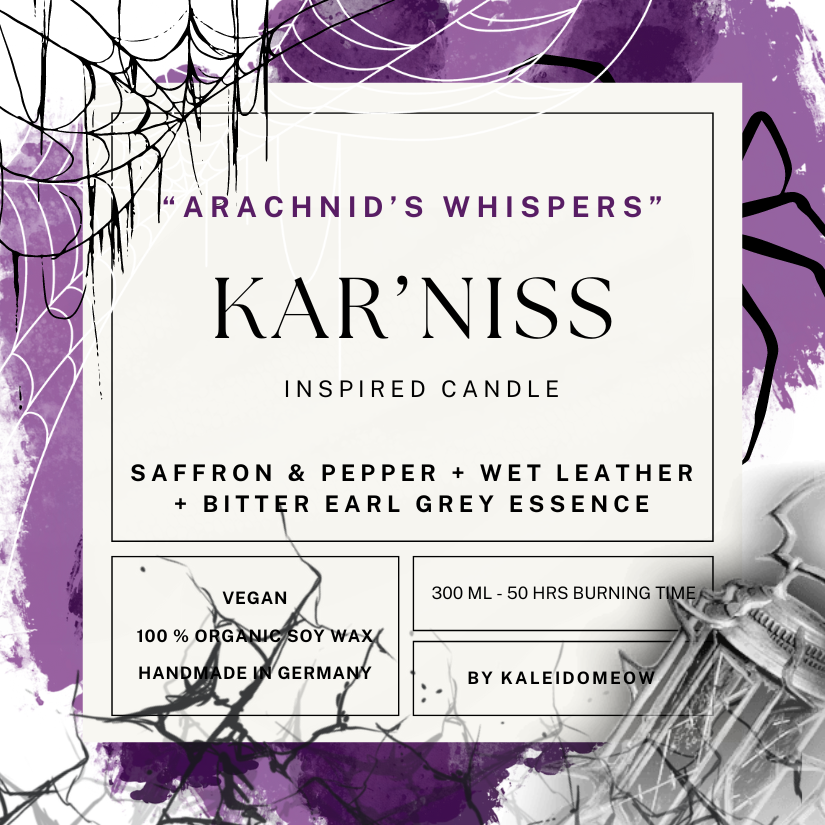 KAR'NISS inspired scented candle - 'Arachnid's Whispers' Baldur's Gate 3 inspired soy candle 300 ML