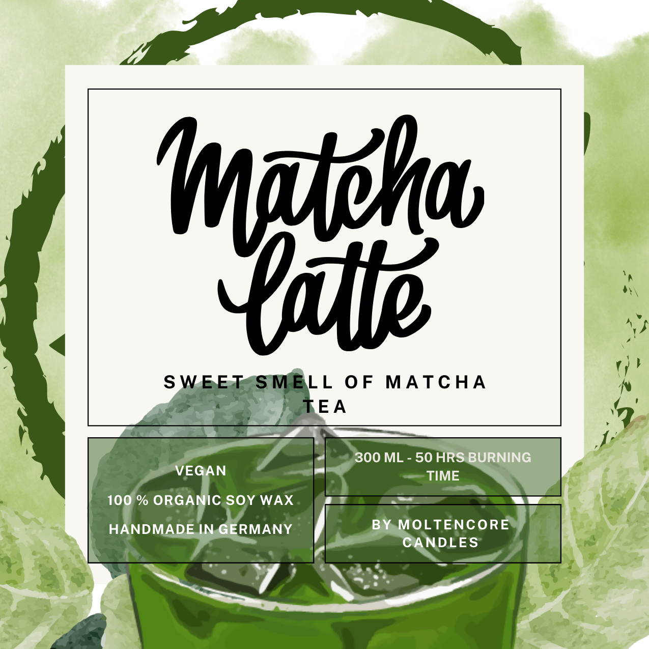 Matcha Latte - Delicious Drinks inspired soy candle 300 ML