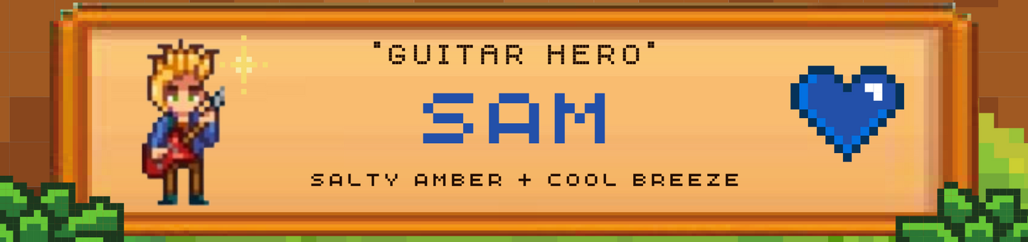 Sam inspired candle - 'Guitar Hero' Stardew Valley inspired soy Candles 250 ML