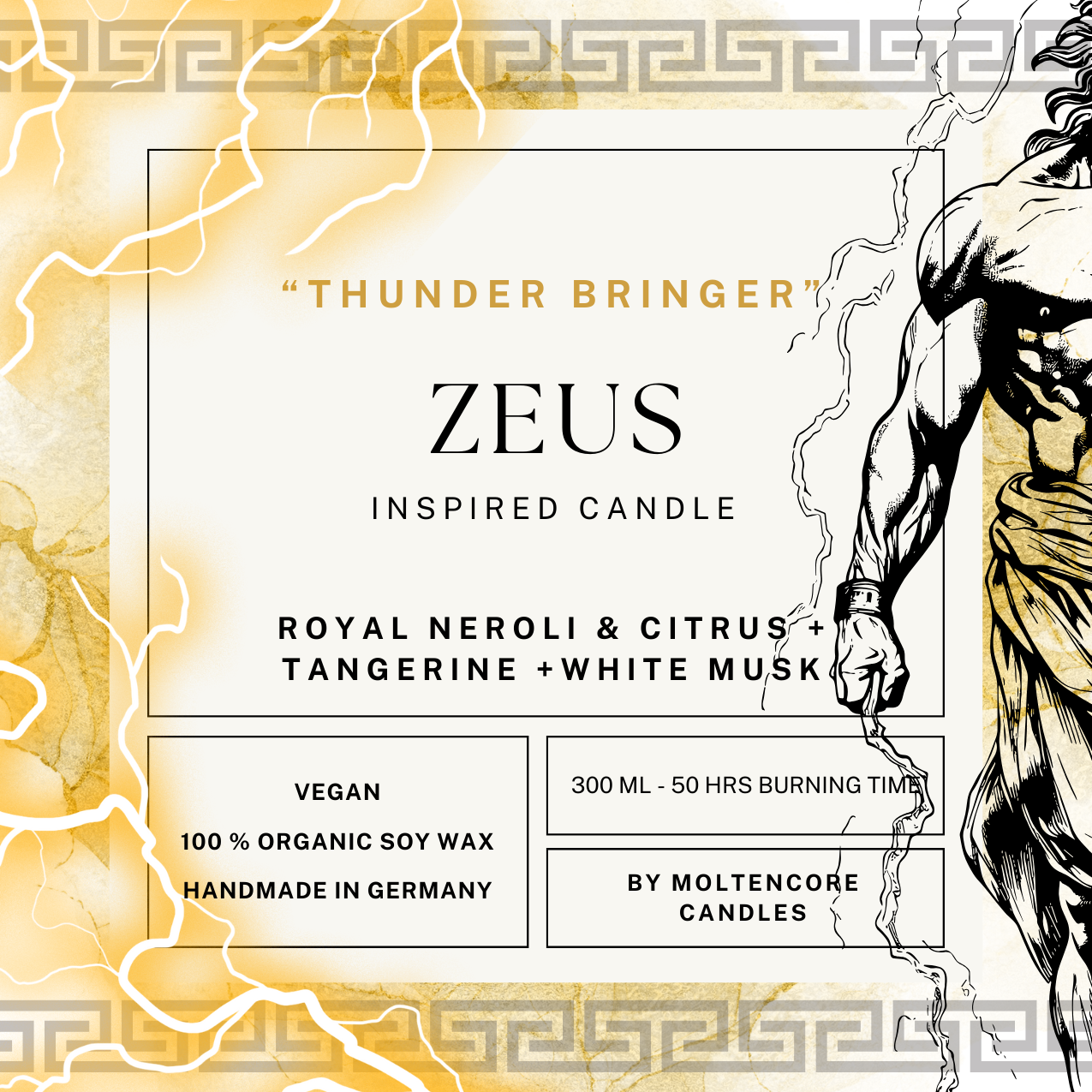 Zeus inspired scented candle - 'EPIC' inspired soy candle 300 ML